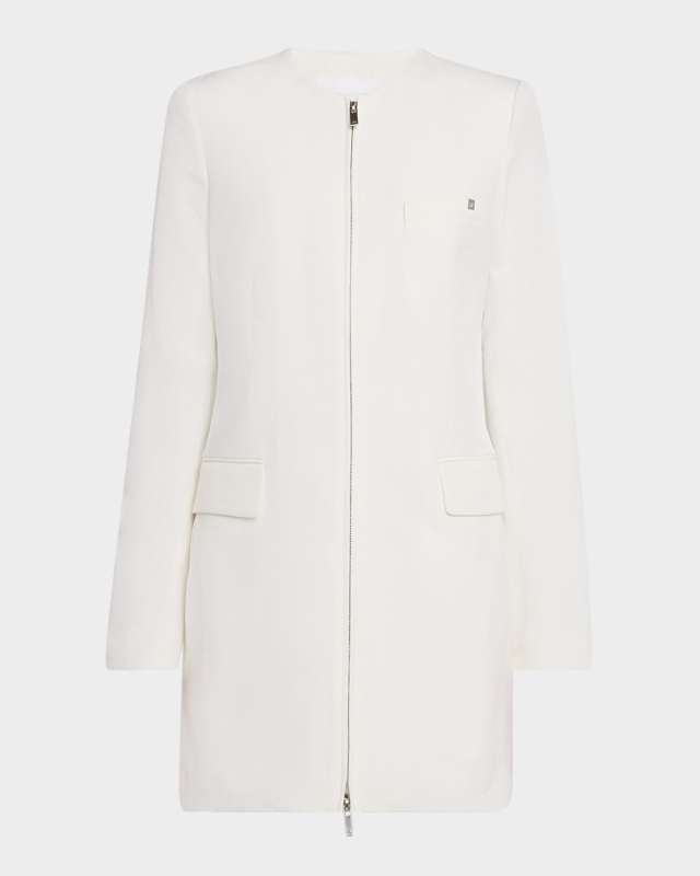 Tailored Zip-Front Mini Dress